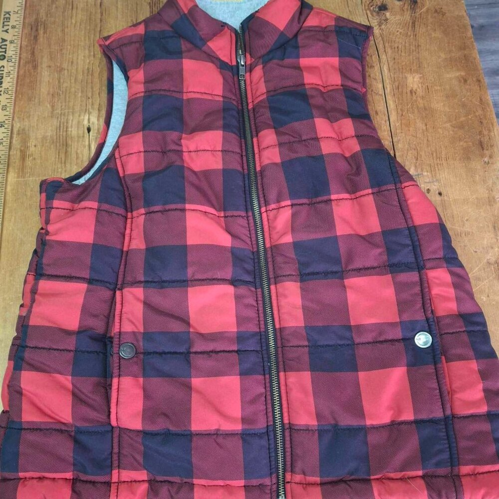 Natural Reflection Buffalo Plaid Puffer Vest